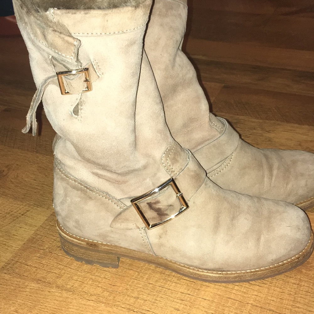 SALE! Jimmy Choo fur lined motorcycle boots